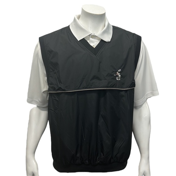 NWT Walt Disney World Golf Links Tech Mickey Embroidered Black Windbreaker Vest - Picture 6 of 13